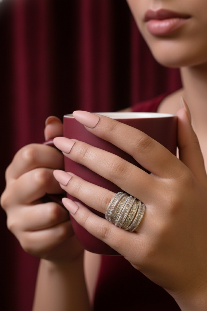 Mughal Diamond Layered Ring