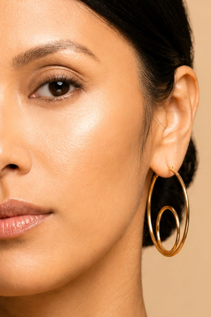 Amna Vacation Golden Hoop Earrings