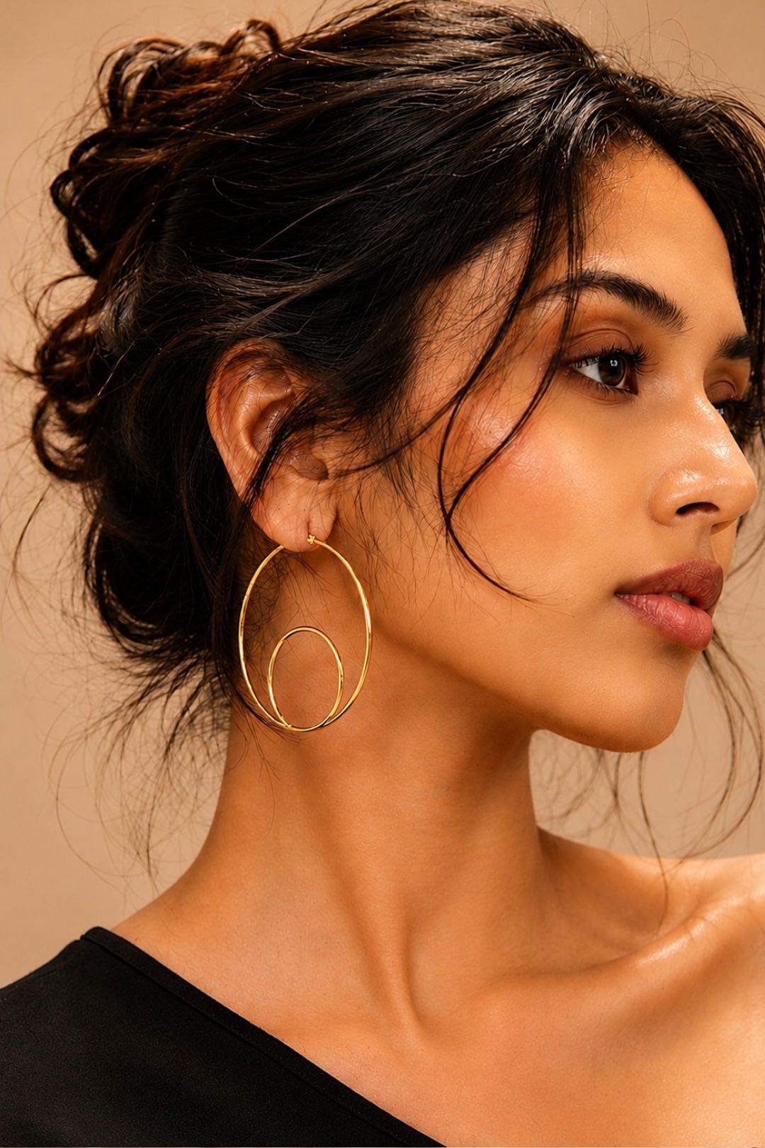 Amna Vacation Golden Hoop Earrings