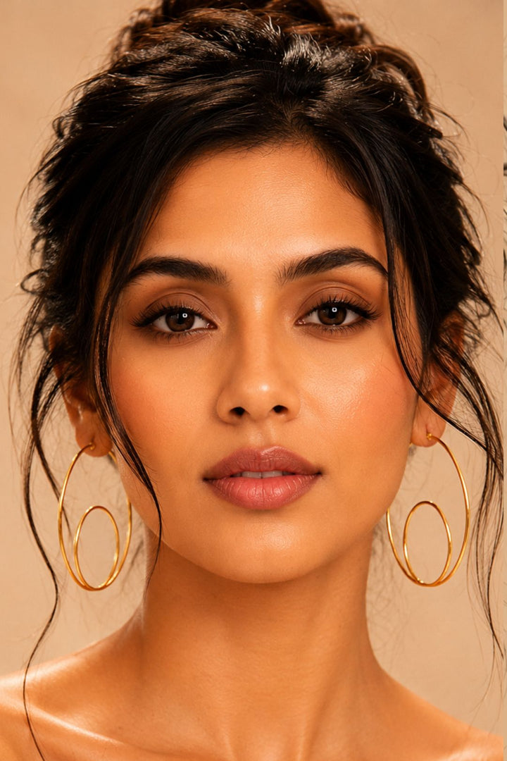 Amna Vacation Golden Hoop Earrings