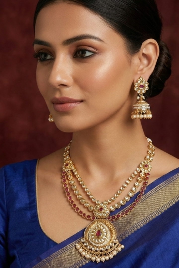 Sunehri Mandala Temple Layered Necklace