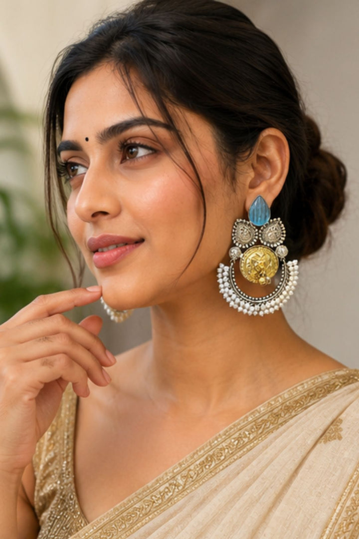 Adhya Boho Silver Earrings