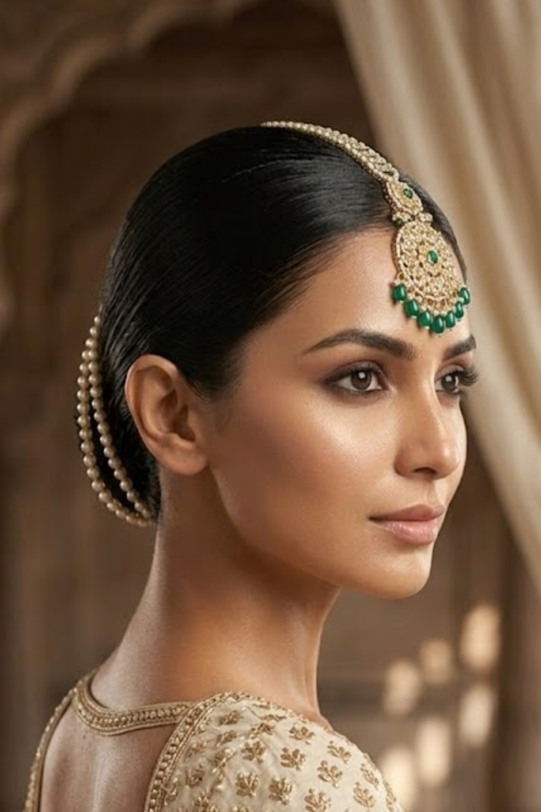 Nandini Kundan Sangeet Green Drop Mangtika