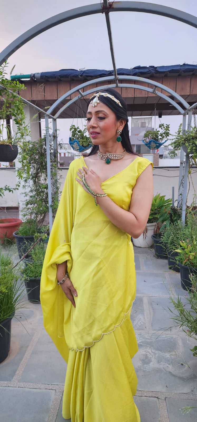 SitaraSutra Kundan Victorian Choker Necklace