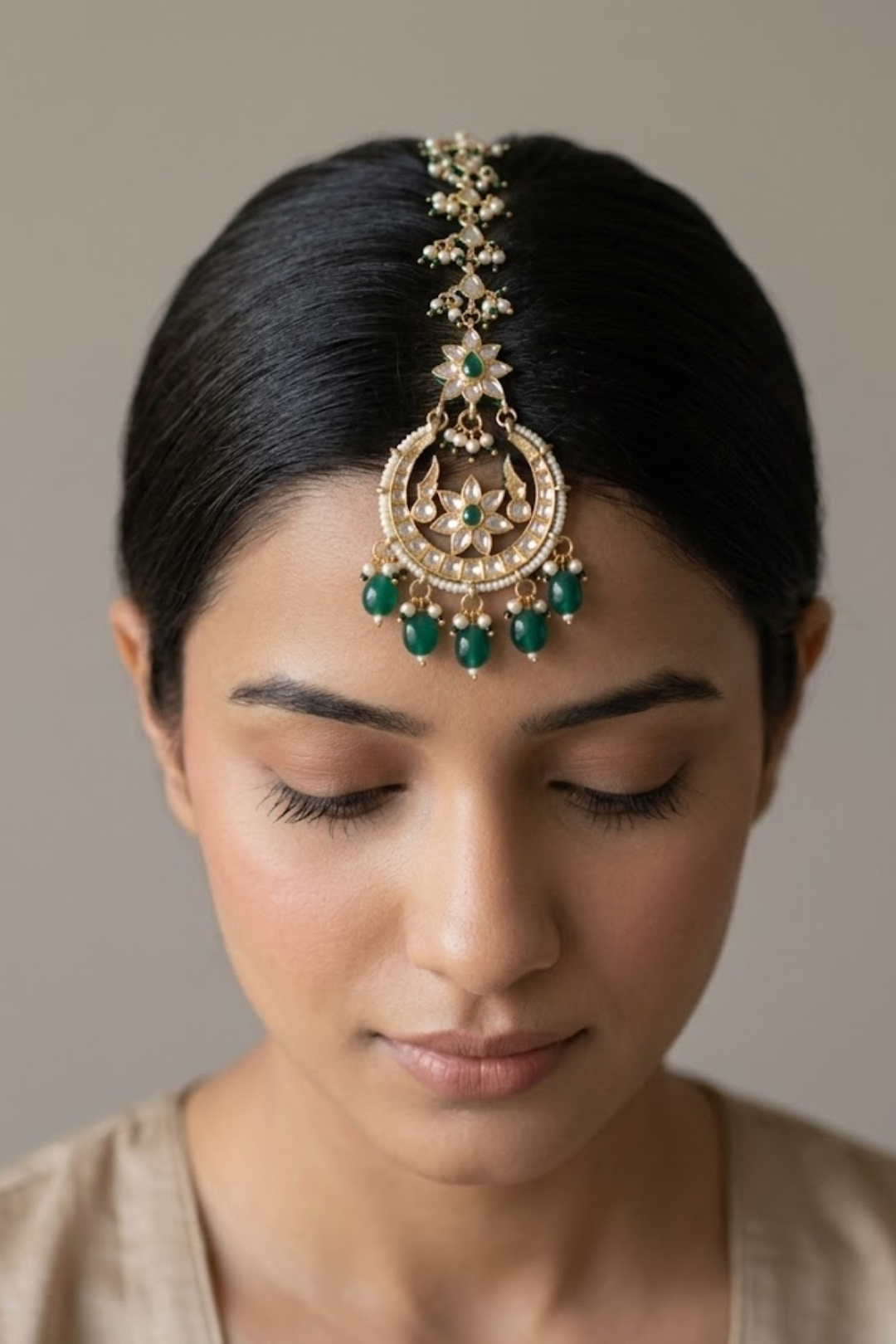 Sanghini Sangeet Gold-Plated Kundan Maangtika