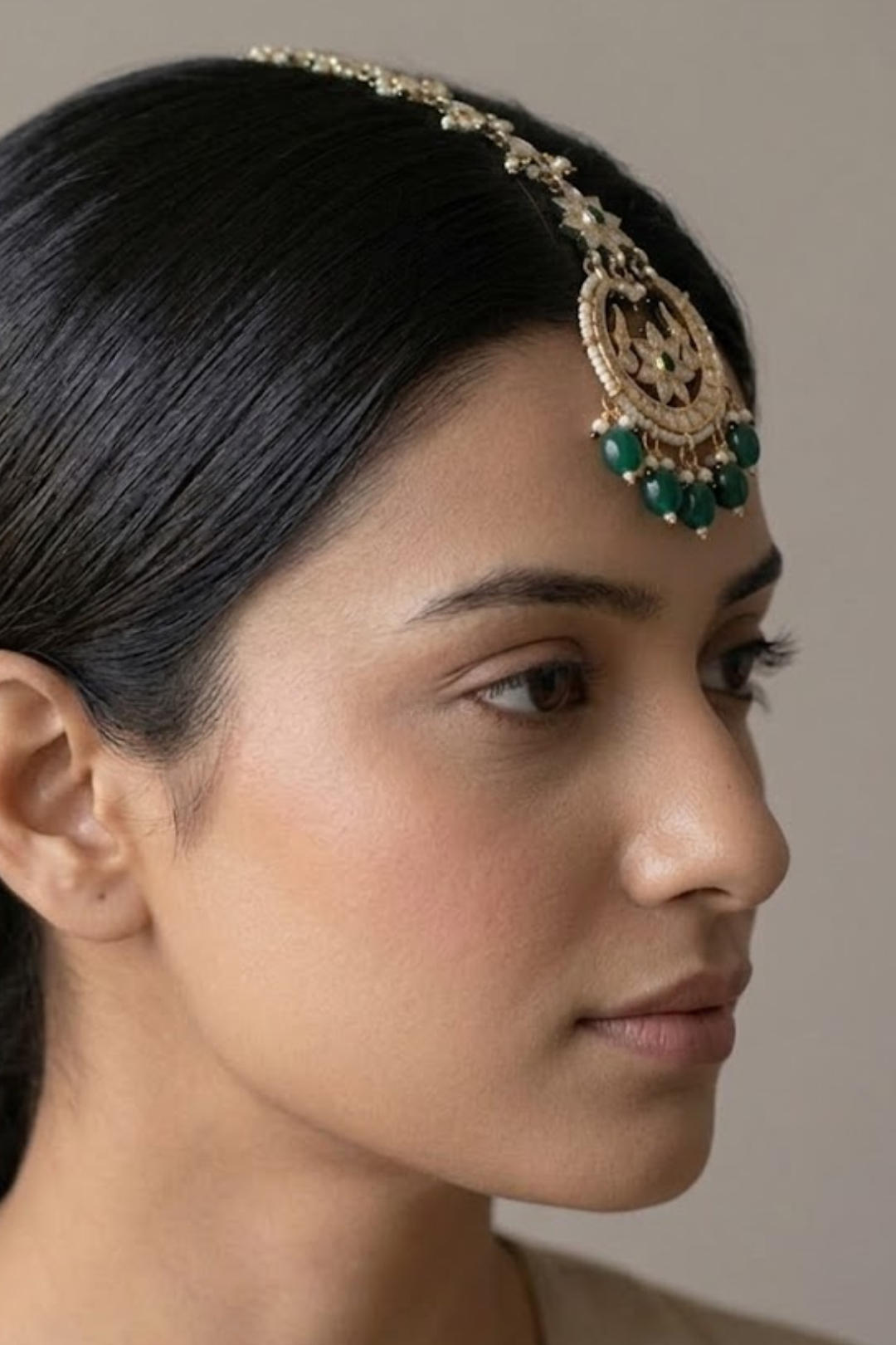 Sanghini Sangeet Gold-Plated Kundan Maangtika