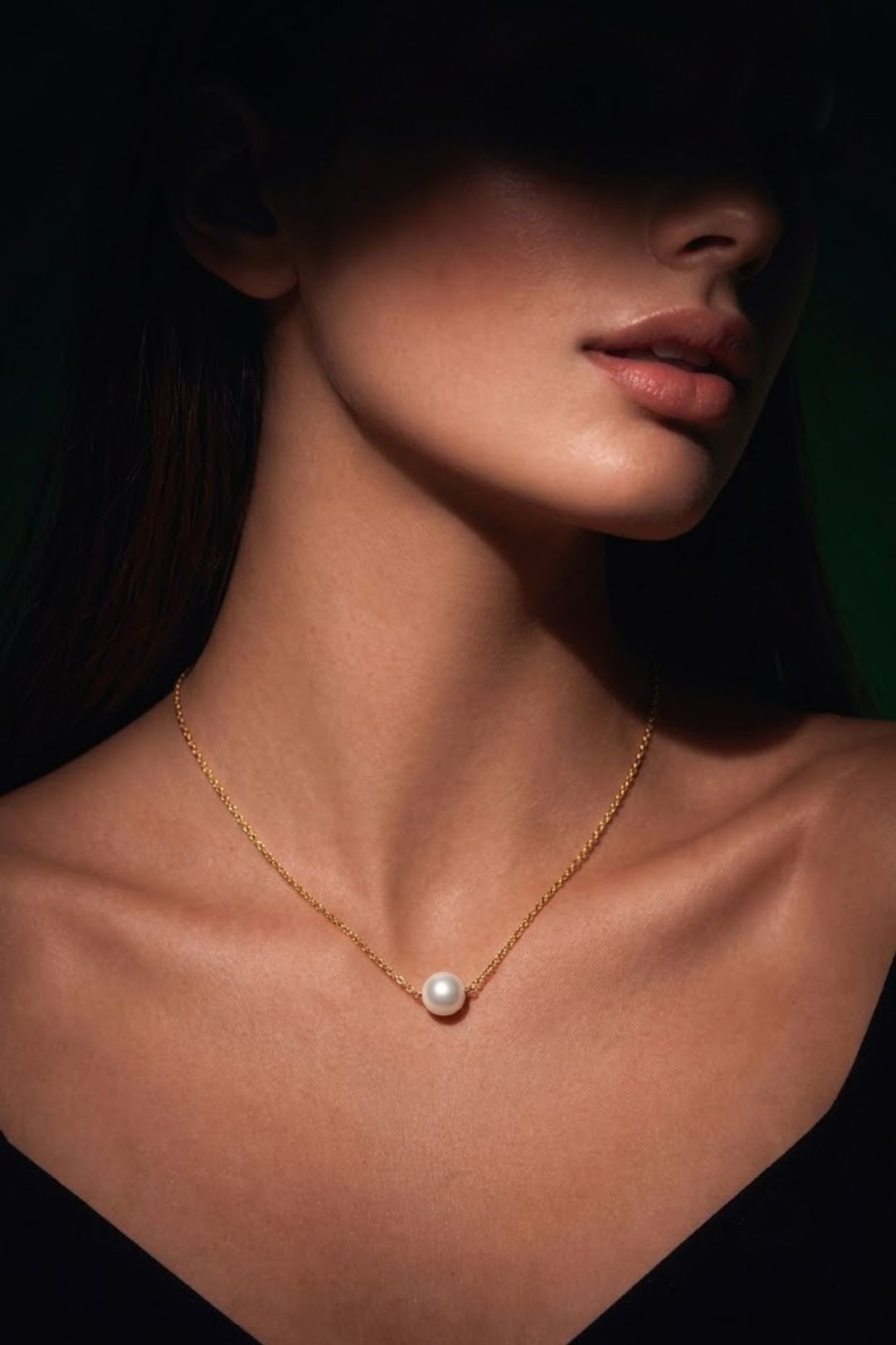 Golden Pearl Chain Necklace