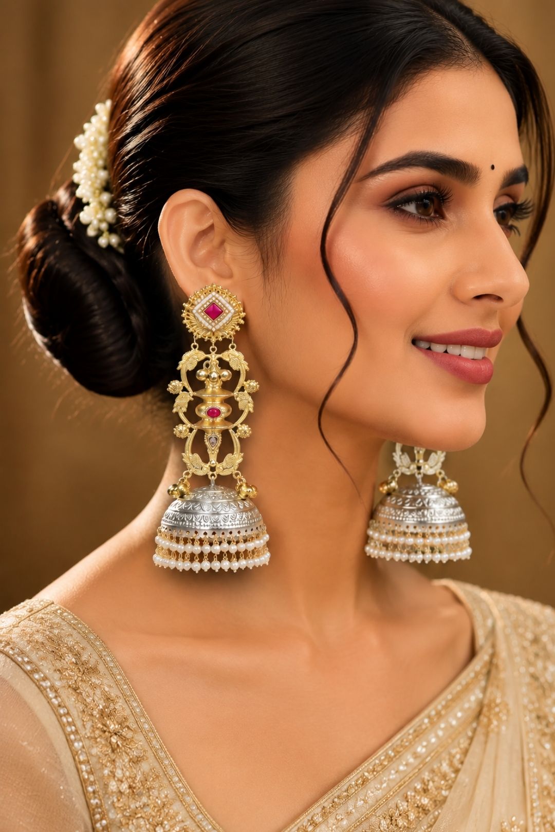Radiant Golden Lightweight Dangler Earrings
