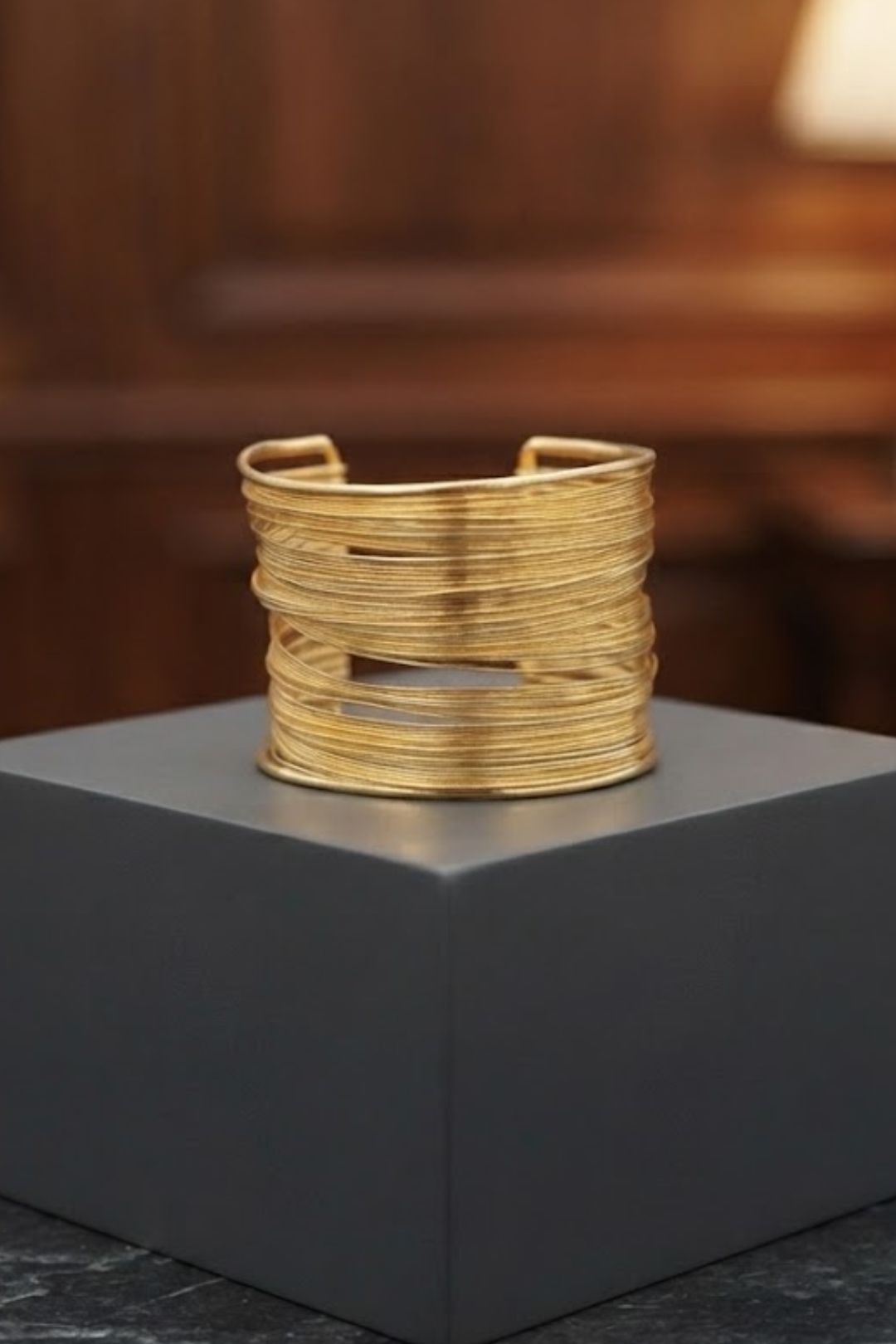 Vienna Golden Fashion Handcuff Bracelet