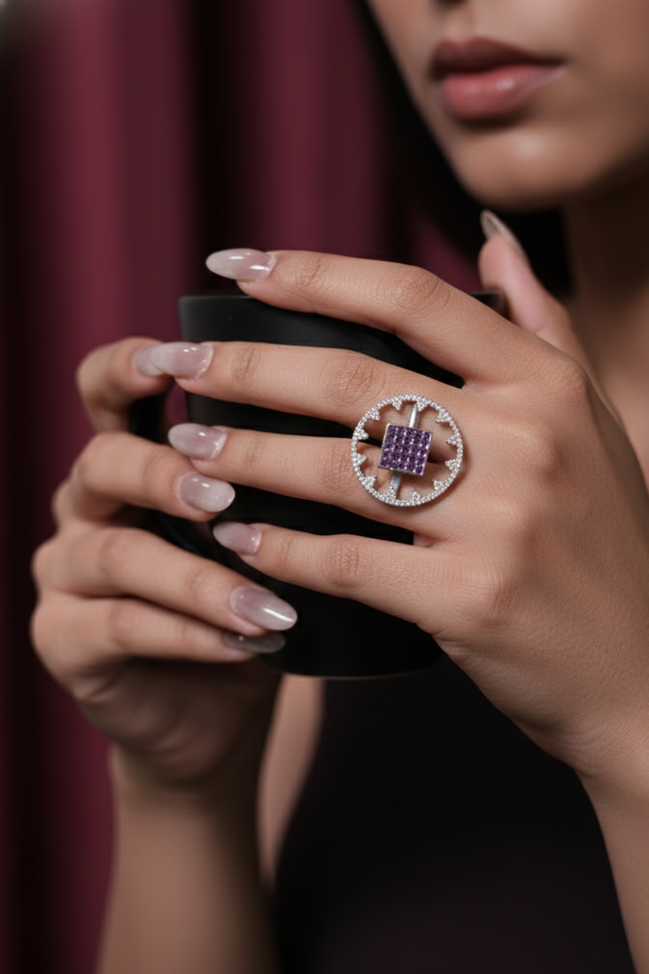 Sheesh Floral Diamond Ring