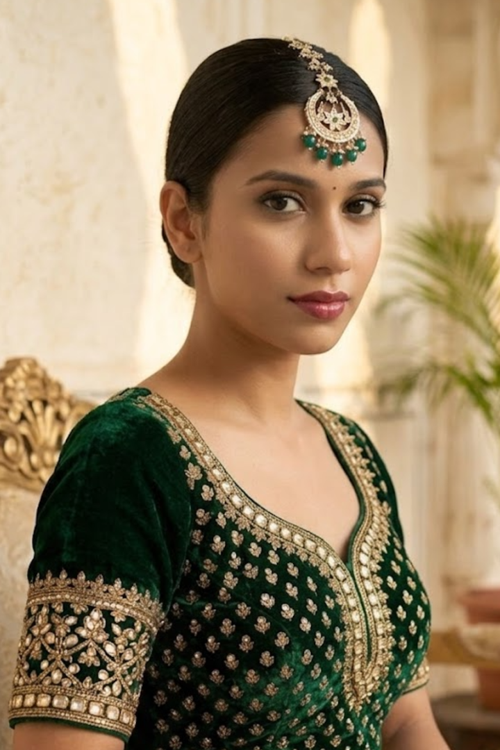 Sanghini Sangeet Gold-Plated Kundan Maangtika