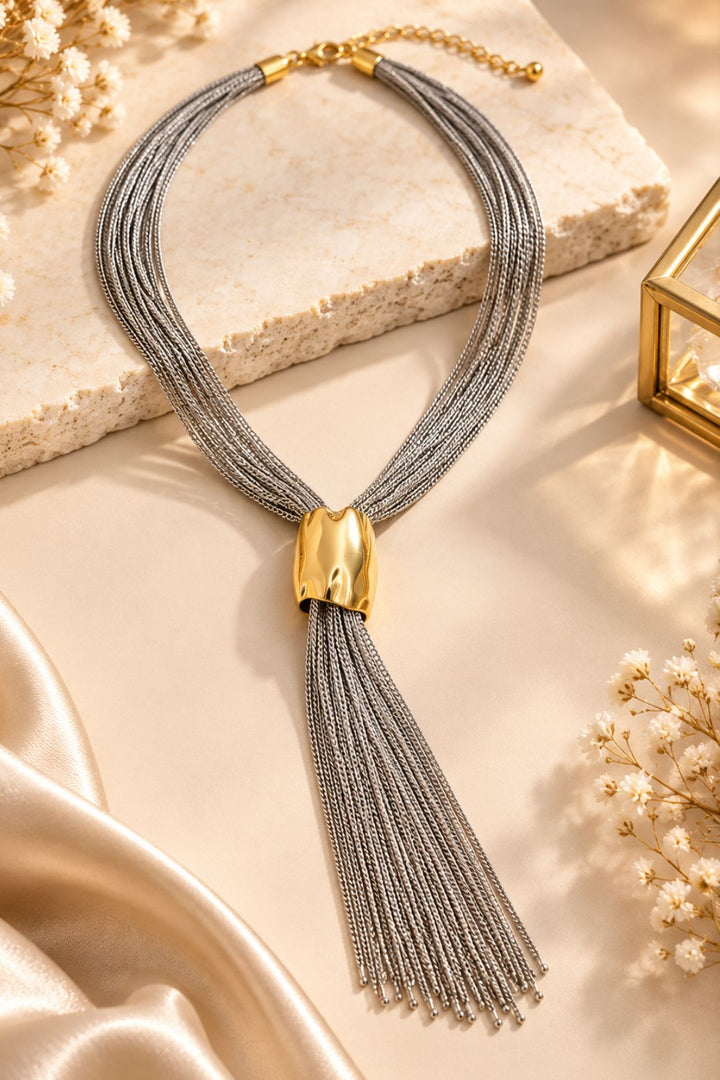 Modern Muse Silver String Necklace