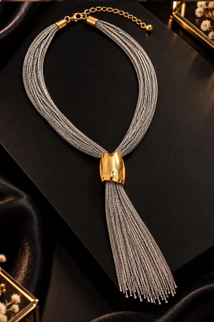 Modern Muse Silver String Necklace