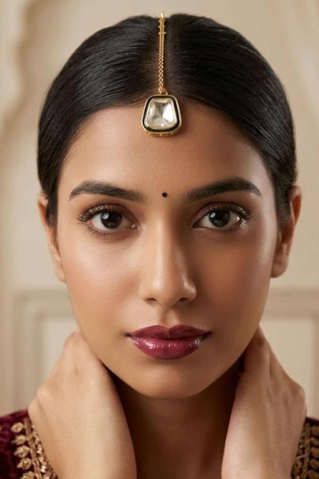 Damyanti Sangeet Gold-Plated Kundan Maangtika