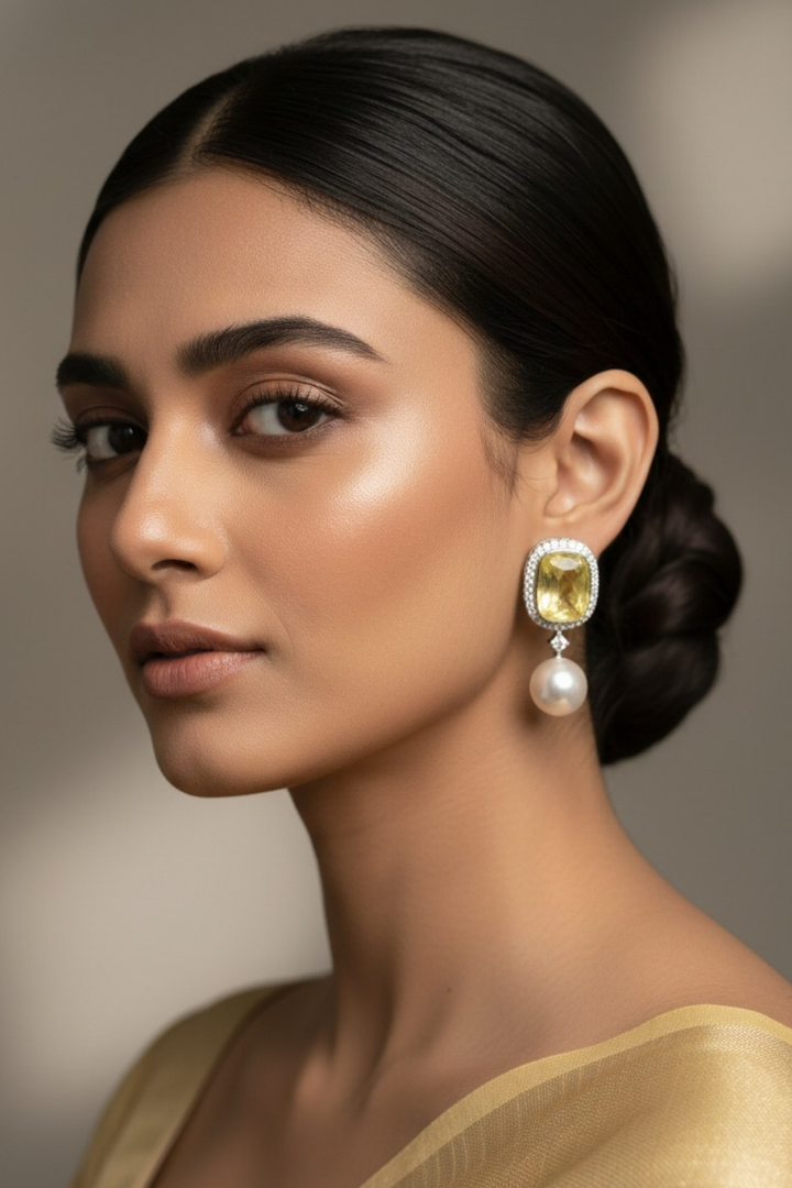 Crystal Pearl Drop Earrings