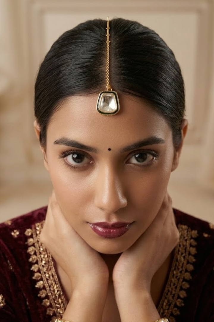 Damyanti Sangeet Gold-Plated Kundan Maangtika