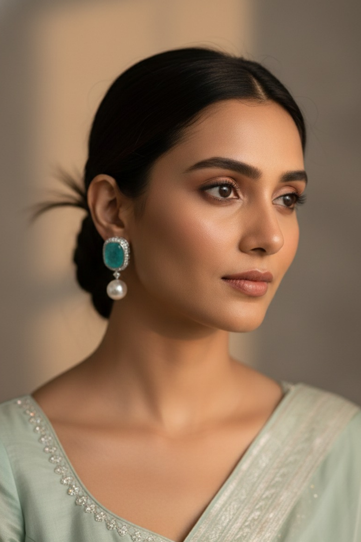 Crystal Pearl Drop Earrings