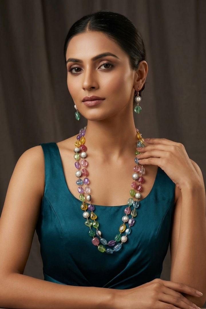 Rajasthani Fusion Multicolored Beaded Necklace
