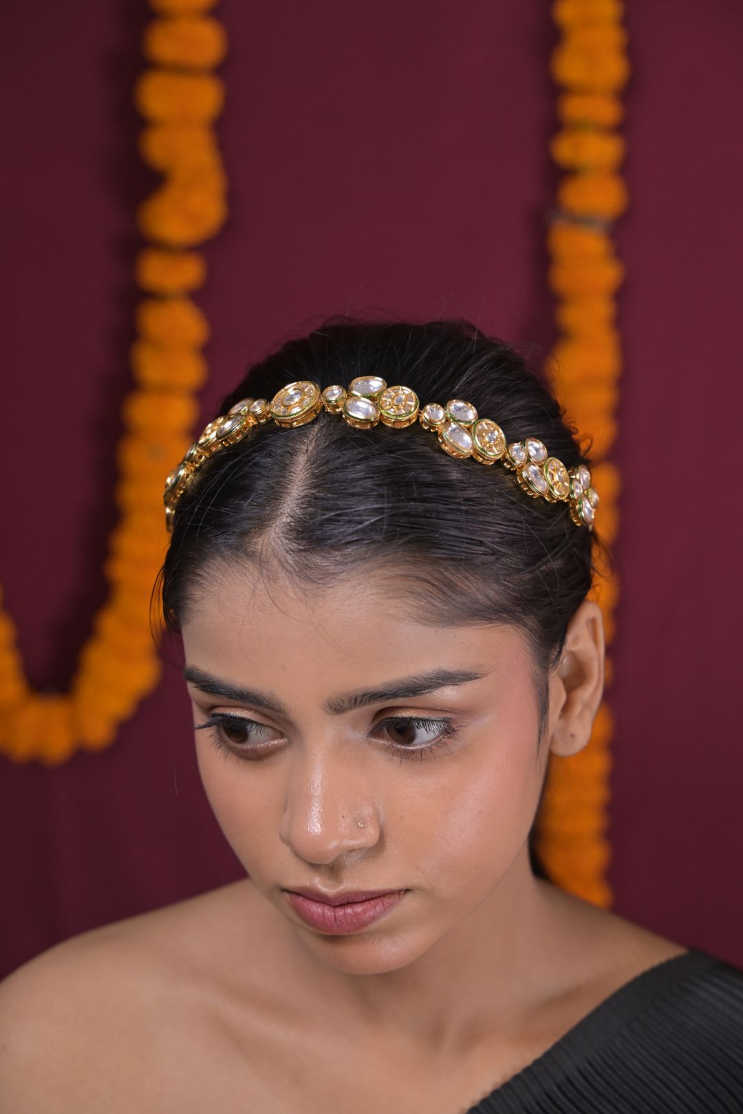Shyama Sangeet Gold Plated Kundan Sheeshpatti