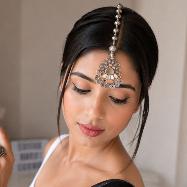 Morika Silver Sleek Maangtikka