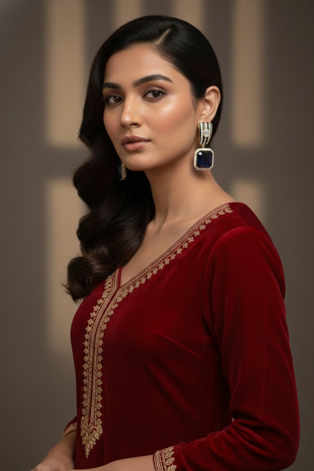 Zoya Crystal Stud Drop Earrings