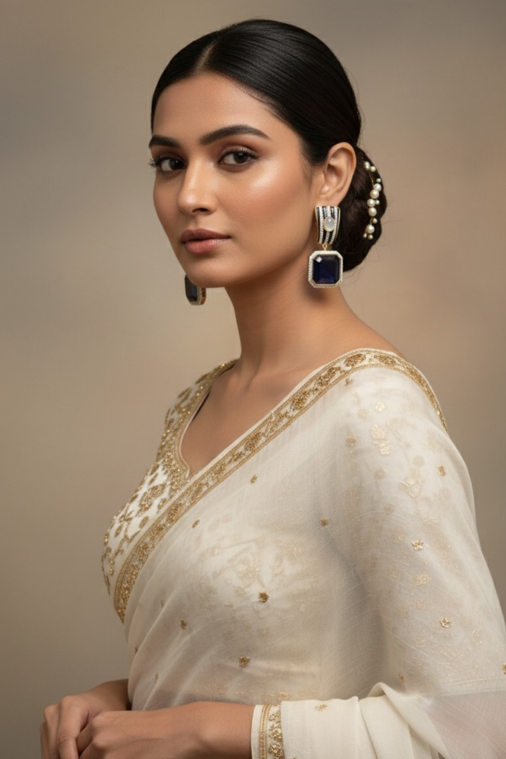 Zoya Crystal Stud Drop Earrings