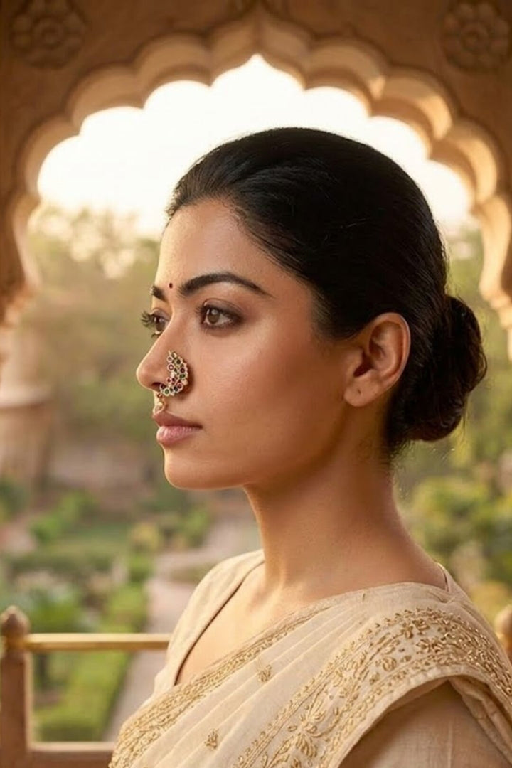 Avani Maharashtrian Gold Pearl Nosering