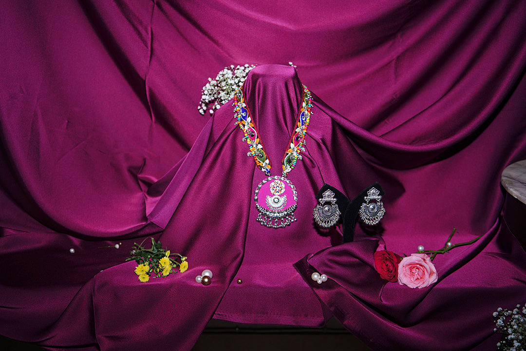Phoolwadi Gujarati Silver Necklace