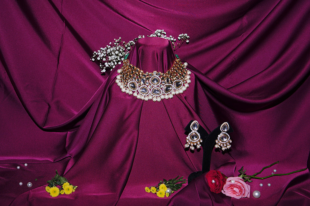 Dropadi Bridal Polki Choker Necklace
