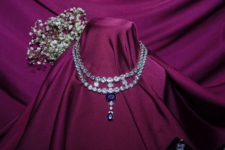 Deep Blue Shyama Cocktail Diamond Necklace