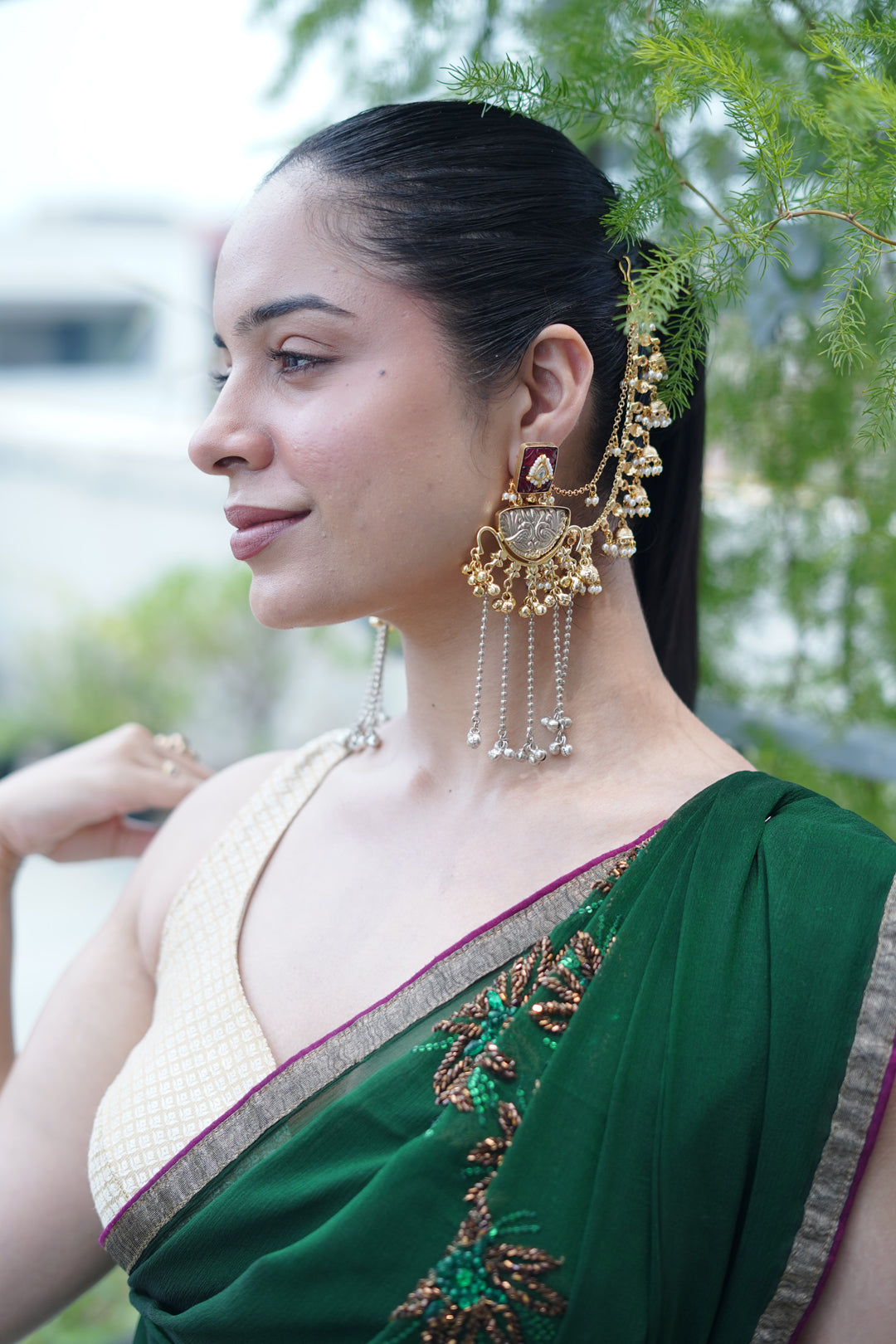 Golden Souk Long Tassel Boho Dangler Earrings