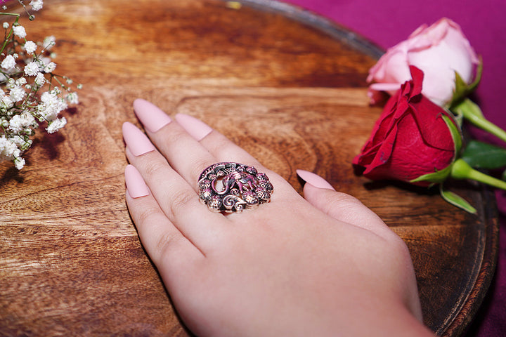 Garuda Gujarati Silver Ring
