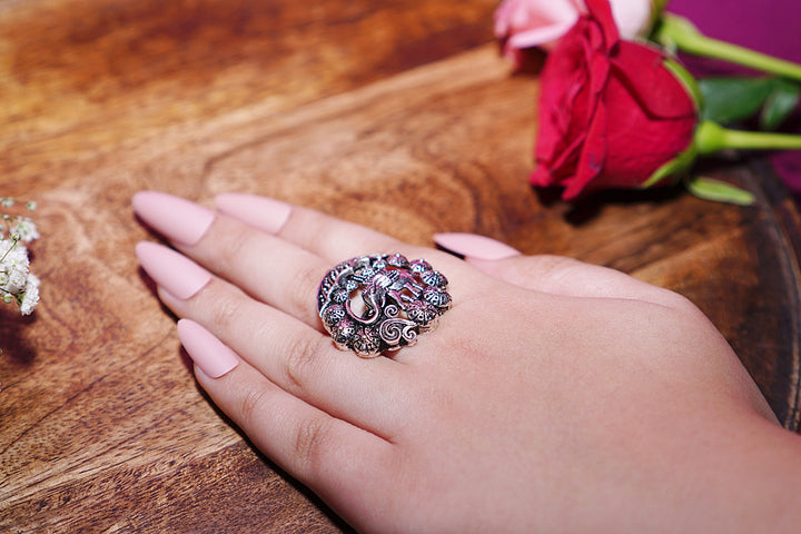 Garuda Gujarati Silver Ring