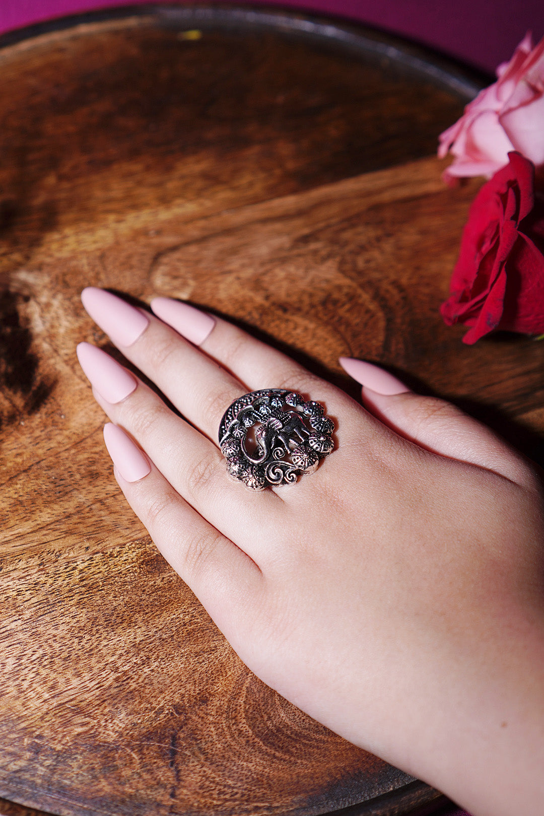 Garuda Gujarati Silver Ring