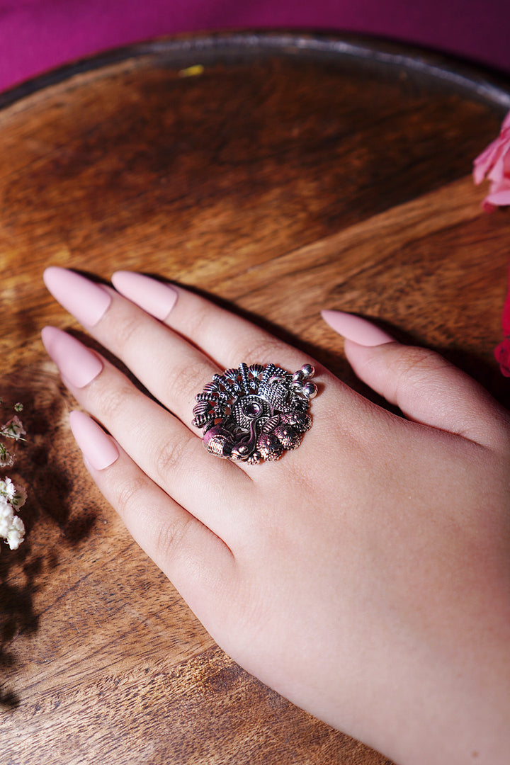Garuda Gujarati Silver Ring