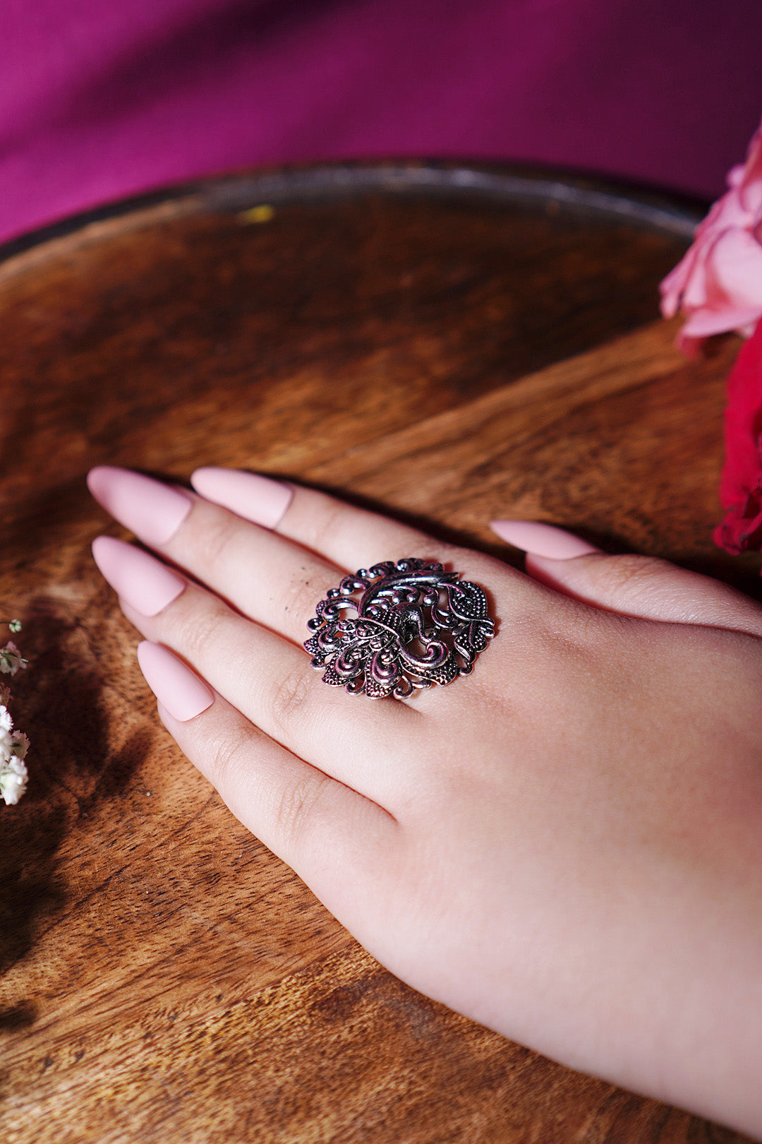 Garuda Gujarati Silver Ring