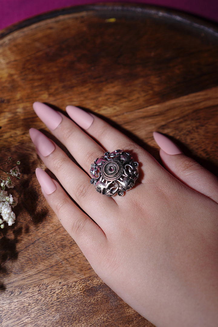 Garuda Gujarati Silver Ring