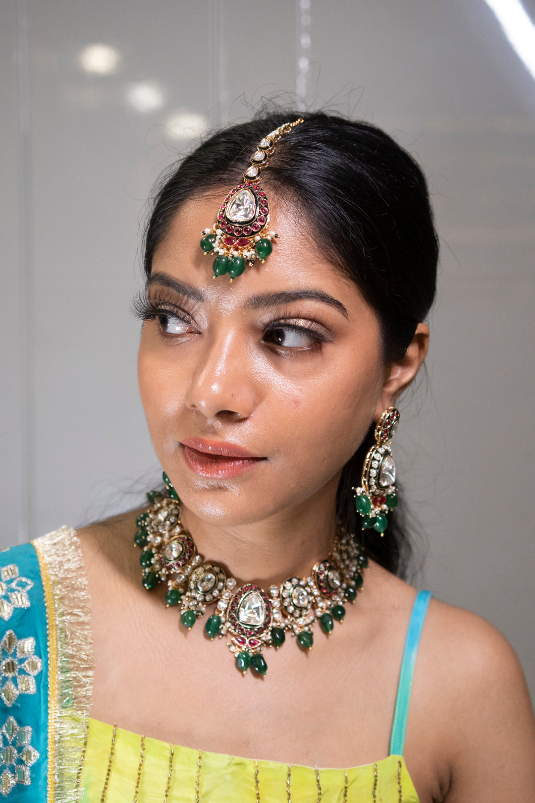 Zyra Temple Multicolored Bridal Necklace