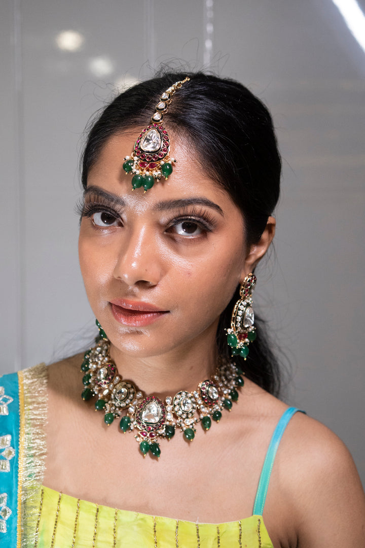 Zyra Temple Multicolored Bridal Necklace