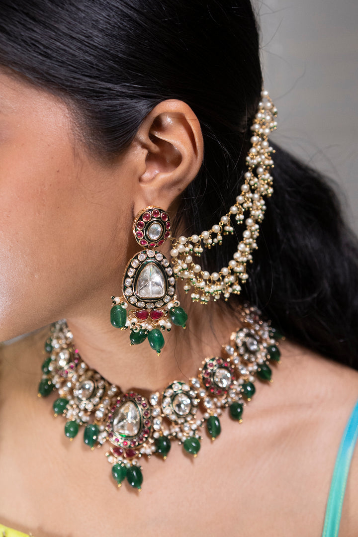 Zyra Temple Multicolored Bridal Necklace