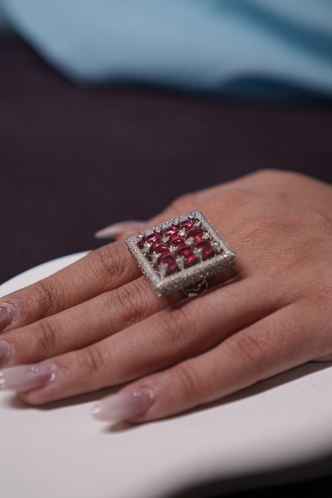Pryve Diamond Square Ring