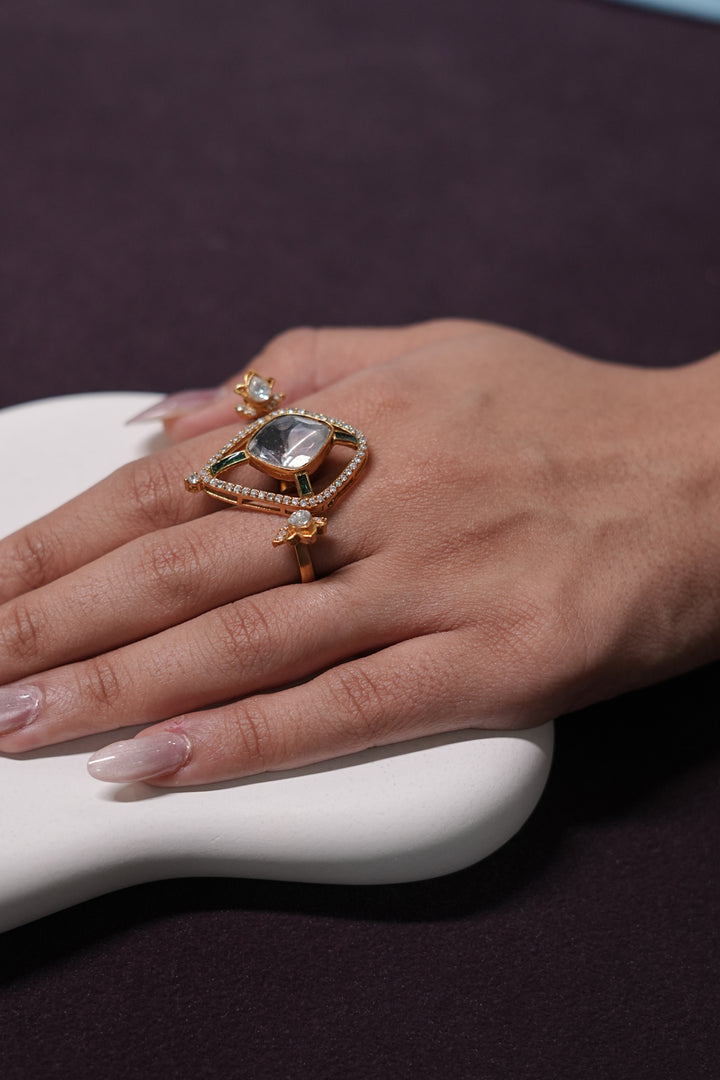 Crystal Dewdrop Adjustable Ring