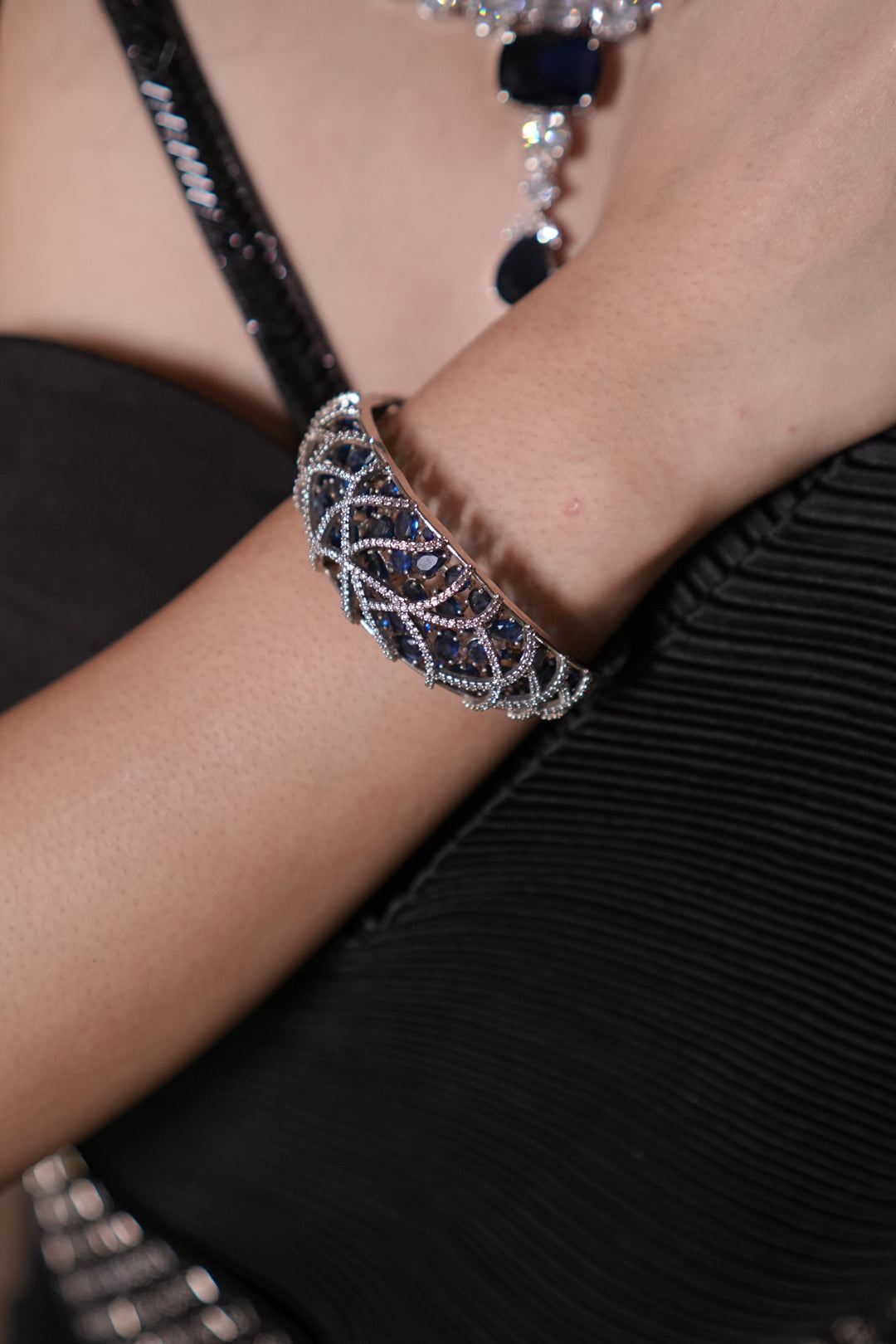 Mithila Diamond Crisscross Openable Bracelet
