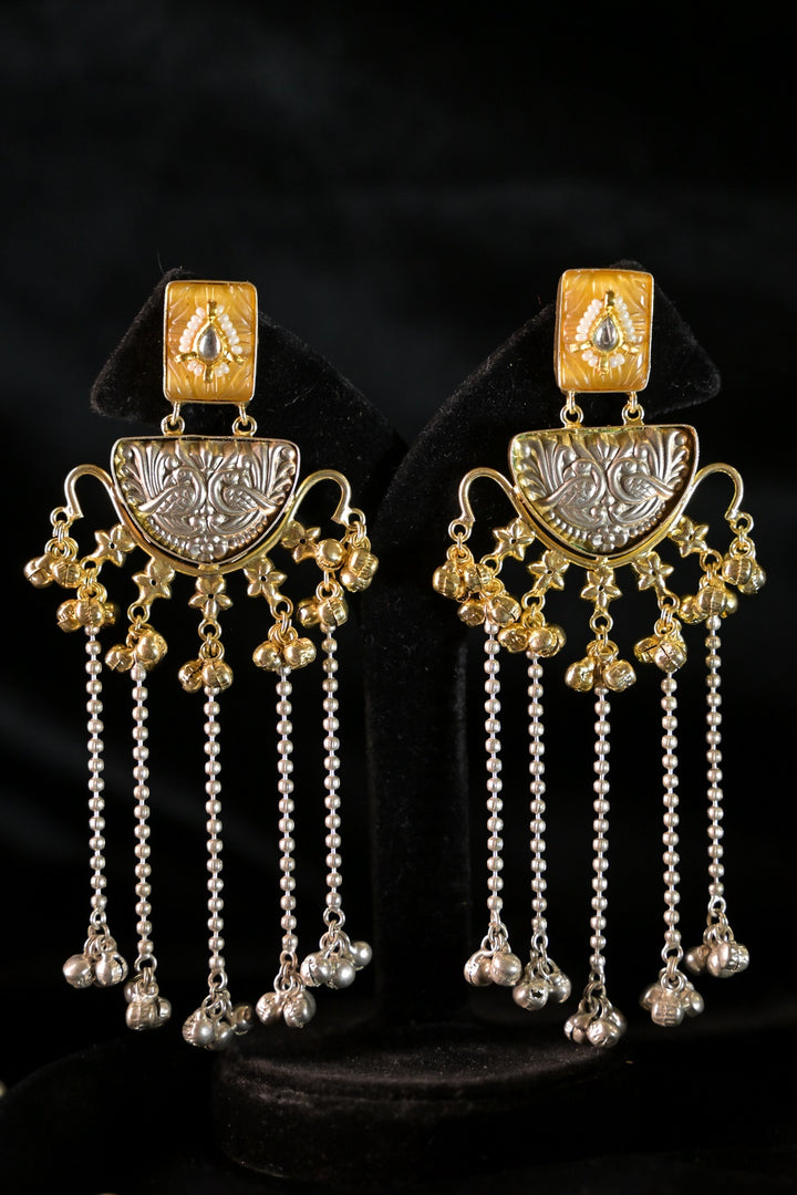 Golden Souk Long Tassel Boho Dangler Earrings