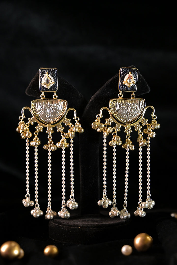 Golden Souk Long Tassel Boho Dangler Earrings