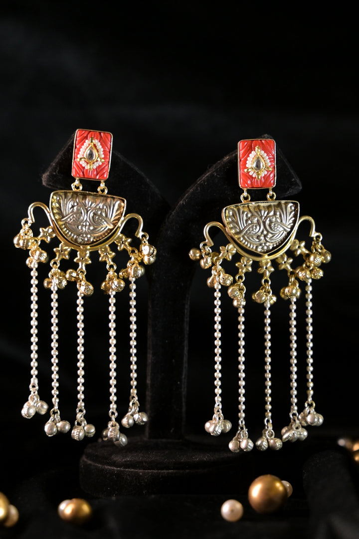 Golden Souk Long Tassel Boho Dangler Earrings