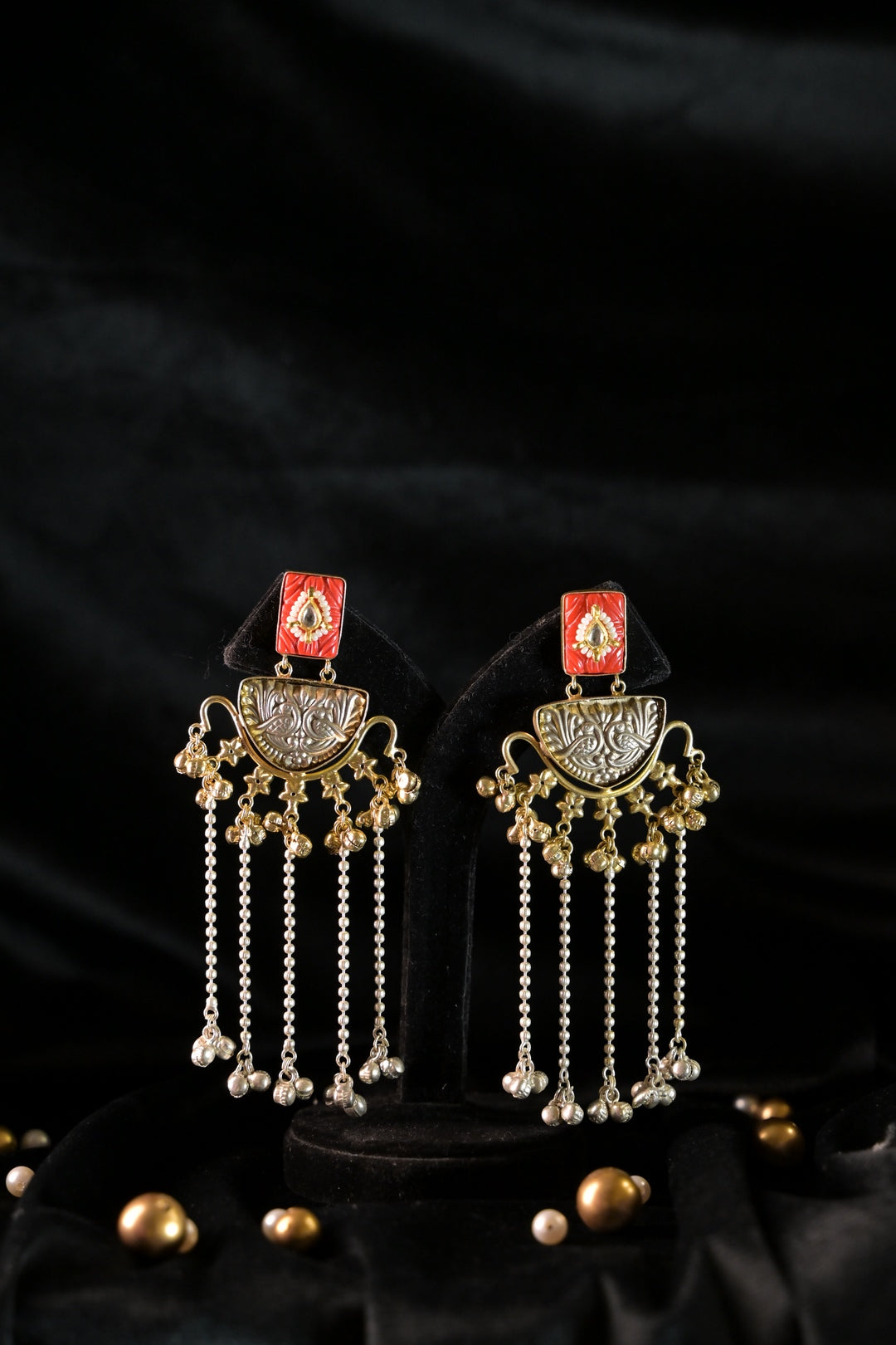 Golden Souk Long Tassel Boho Dangler Earrings