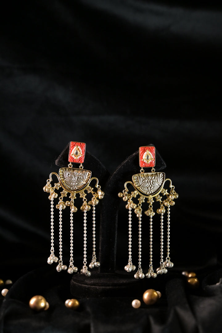 Golden Souk Long Tassel Boho Dangler Earrings