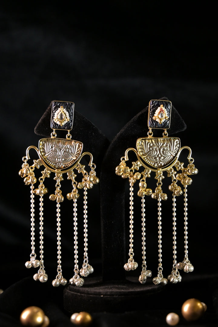 Golden Souk Long Tassel Boho Dangler Earrings