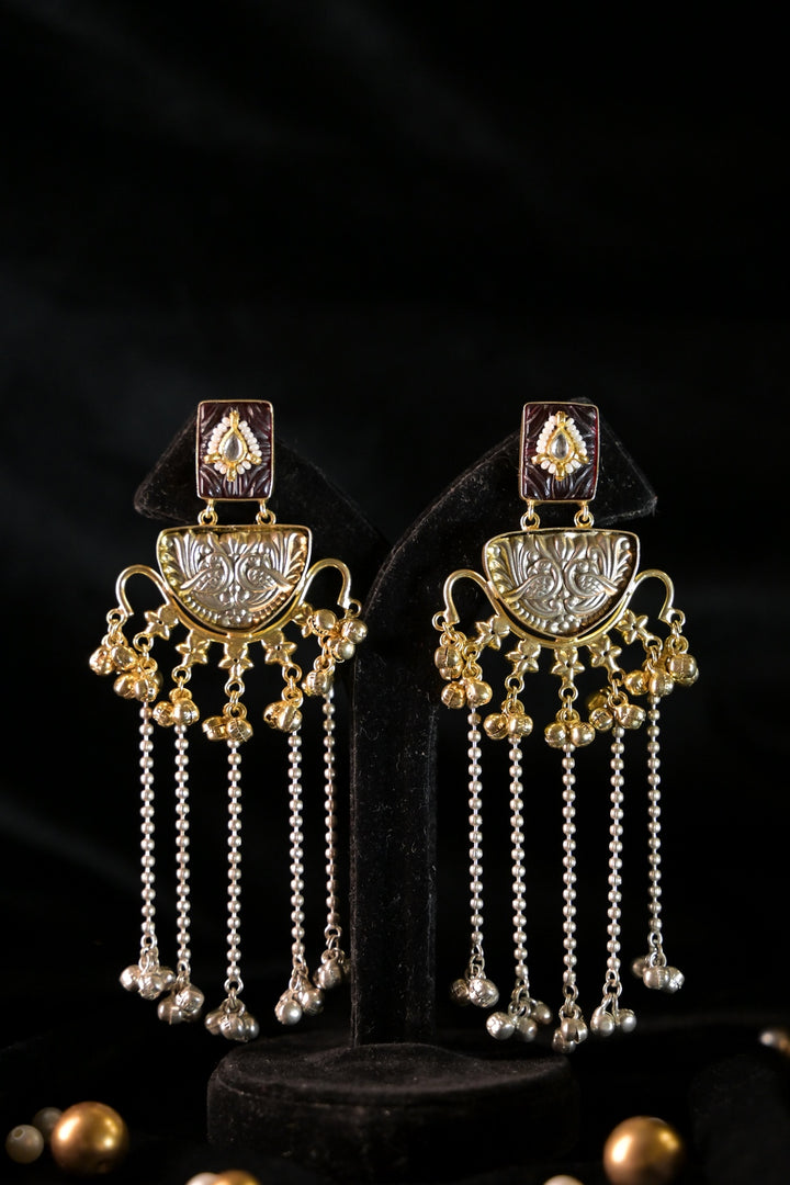 Golden Souk Long Tassel Boho Dangler Earrings